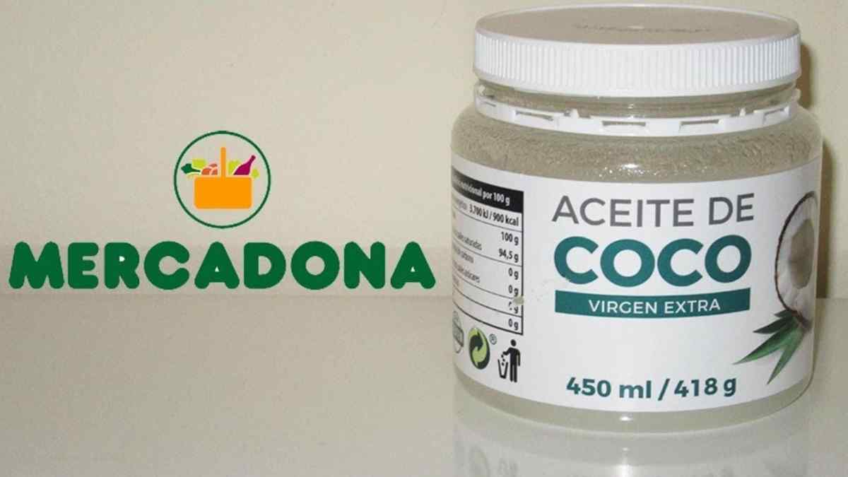 aceite de coco virgen extra mercadona bote 450 ml para cocina y cuidado de la piel y el cabello.