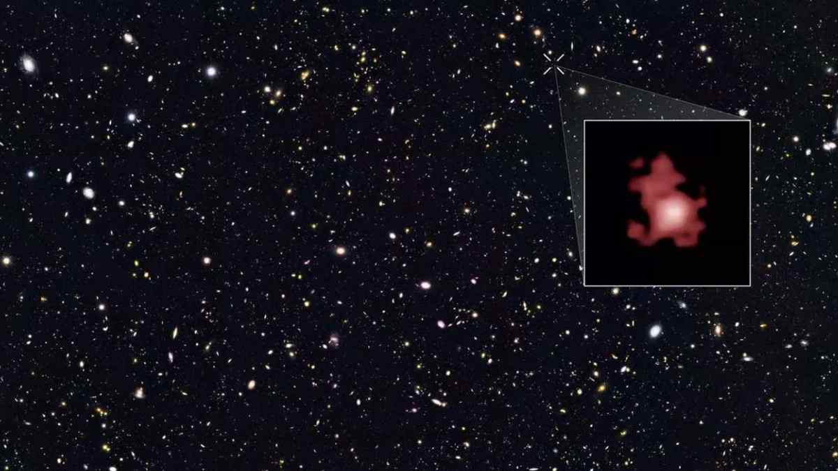 Agujero negro más antiguo del universo captado por el telescopio James Webb.