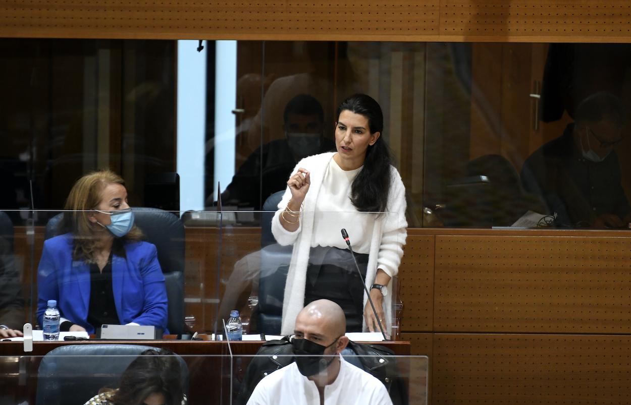 La portavoz de Vox en la Asamblea de Madrid, Rocío Monasterio, interviene durante una sesión de control al Gobierno en la Asamblea de Madrid 