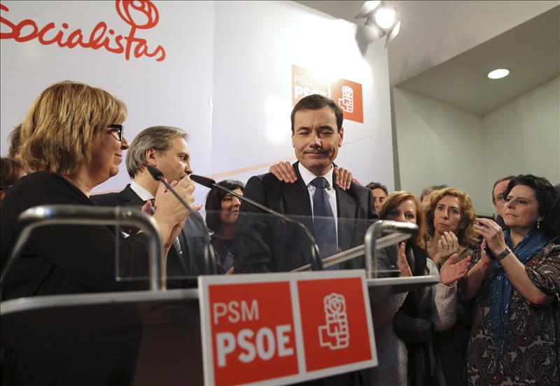 Tomás Gómez ofrece una rueda de prensa tras ser destituido como secretario general del PSM. 