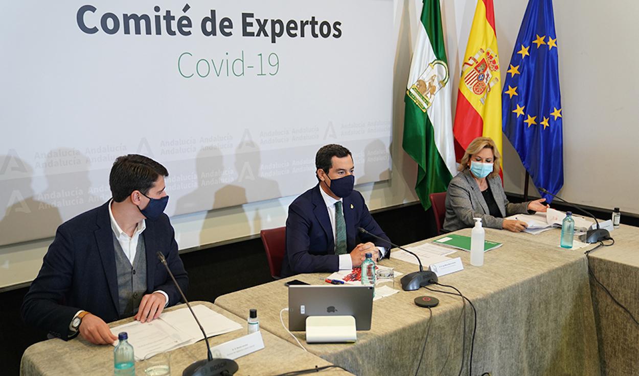 Moreno, durante la reunión de ayer en San Telmo del comité de expertos sobre el Covid 19.