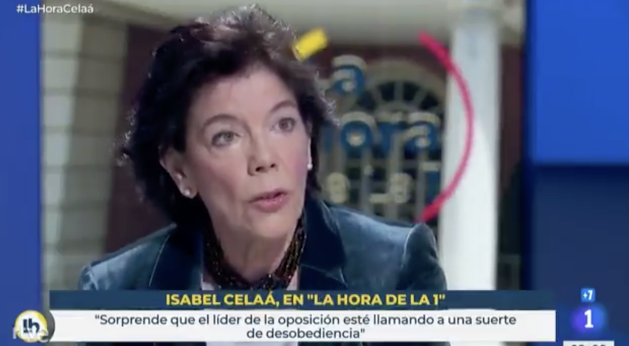 La ministra de Educación, Isabel Celáa, en La Hora de la 1