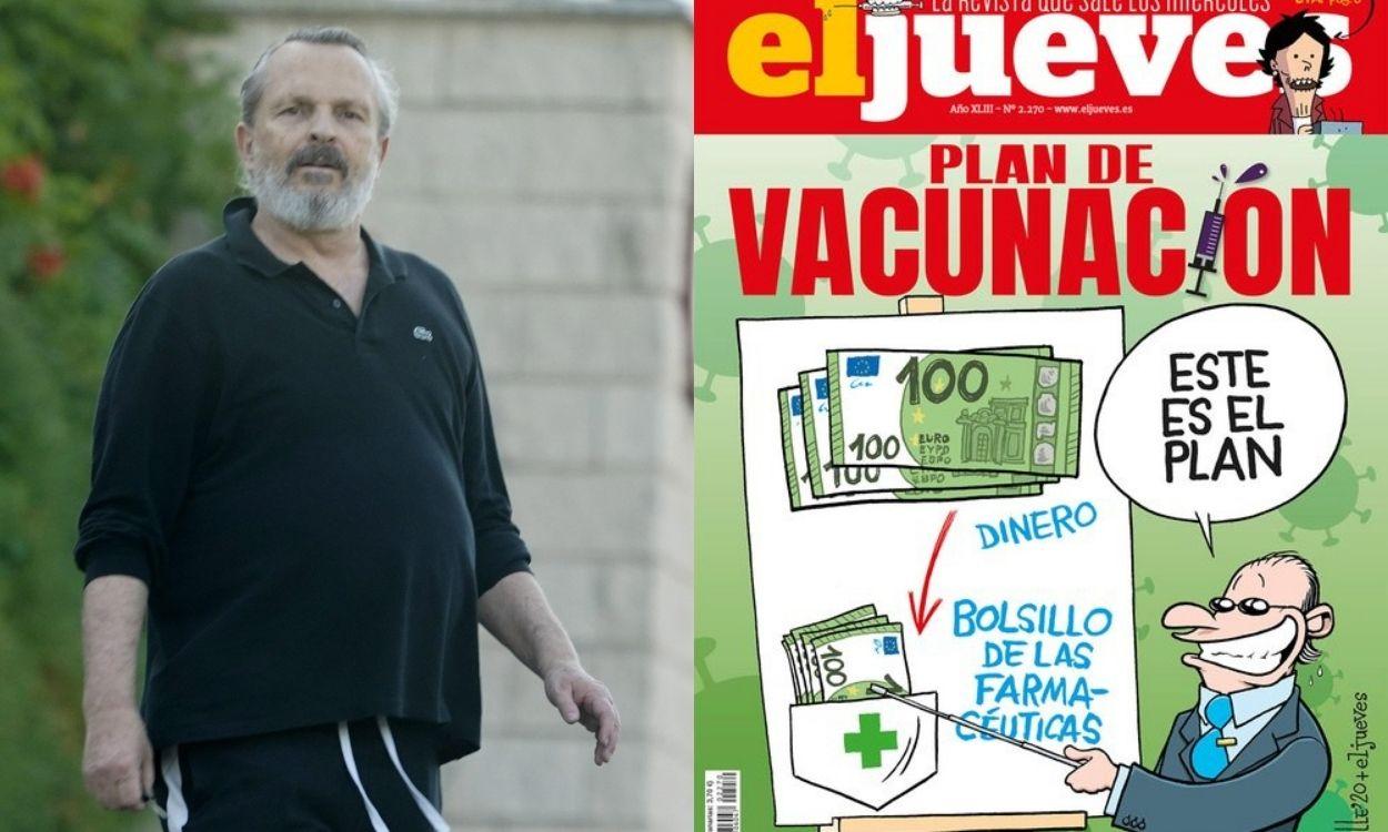 Miguel Bosé y la portada de la revista El Jueves del 25 de noviembre. 