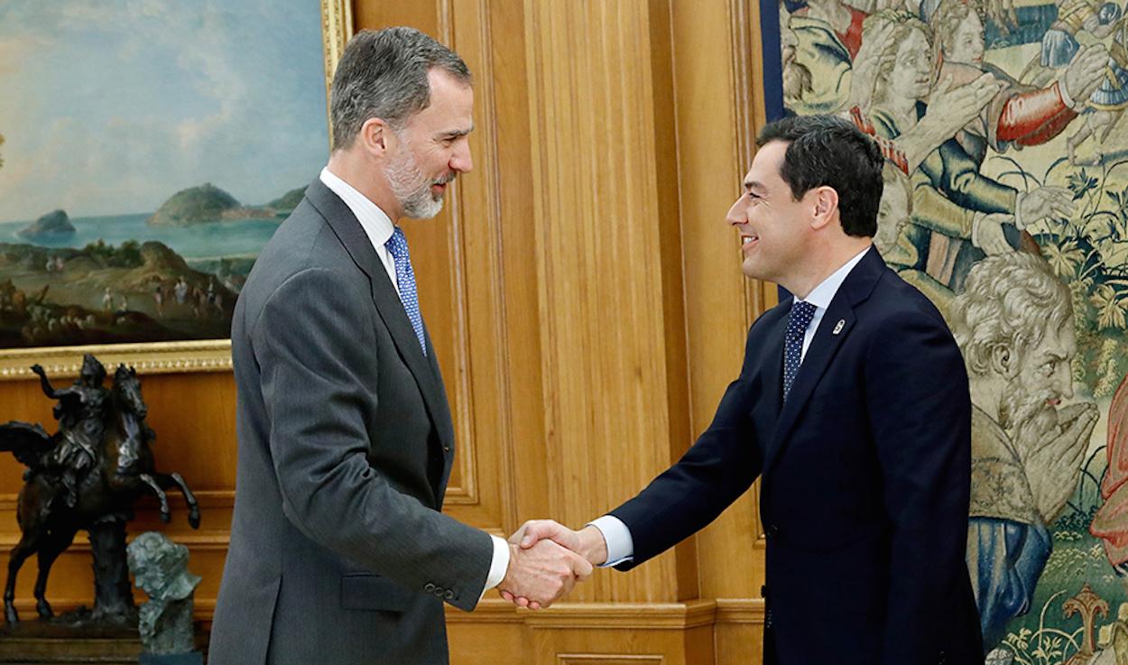 Felipe VI con el presidente andaluz.