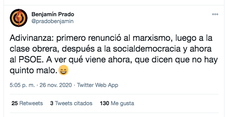 Tuit Benjamín Prado 