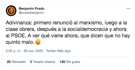 Tuit Benjamín Prado Tuit Benjamín Prado