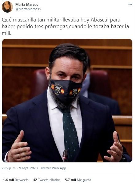 Tuit criticando a Abascal Tuit criticando a Abascal