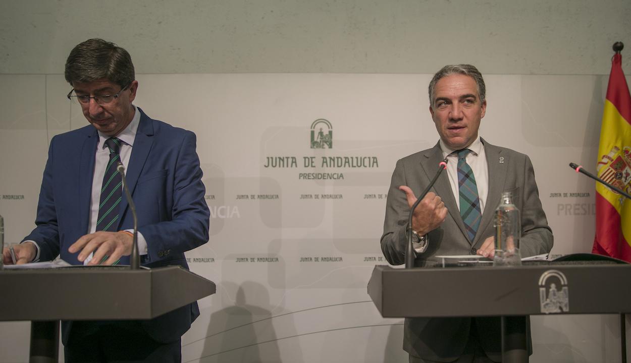 El vicepresidente Juan Marín y el consejero de Presidencia Elías Bendodo.