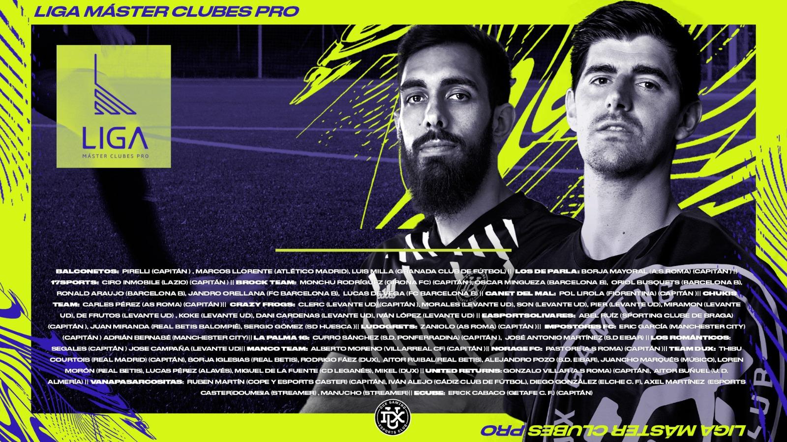 Courtois y 'El Panda' imagen promocional de la Liga Máster de Clubes Pro