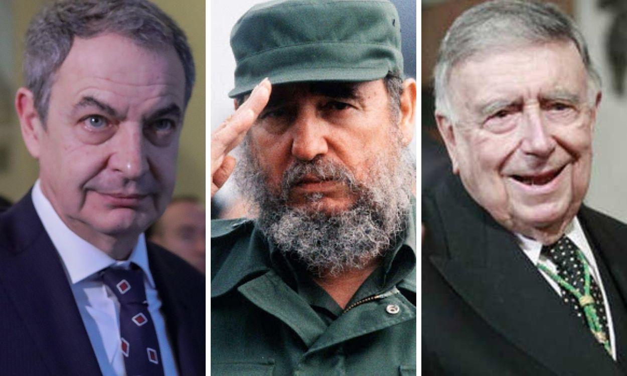 José Luis Rodríguez Zapatero, Fidel Castro y Luis María Ansón