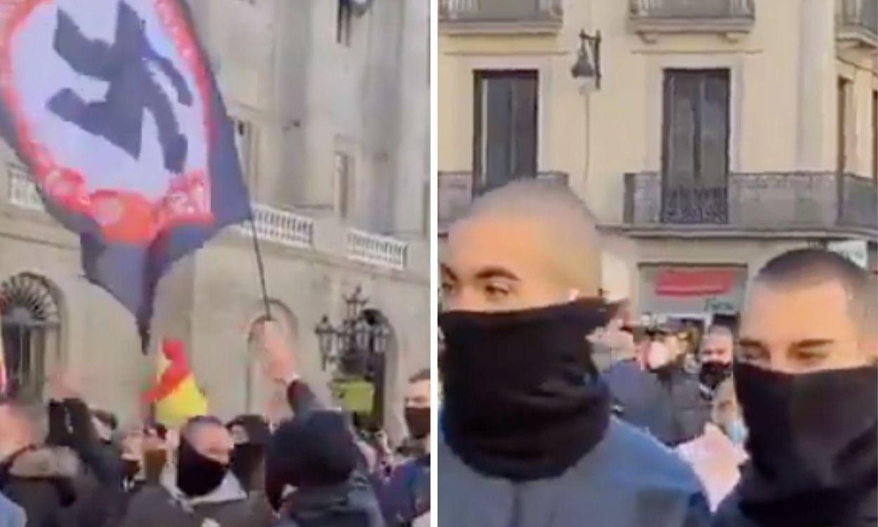 Neonazis en el acto de Vox. 