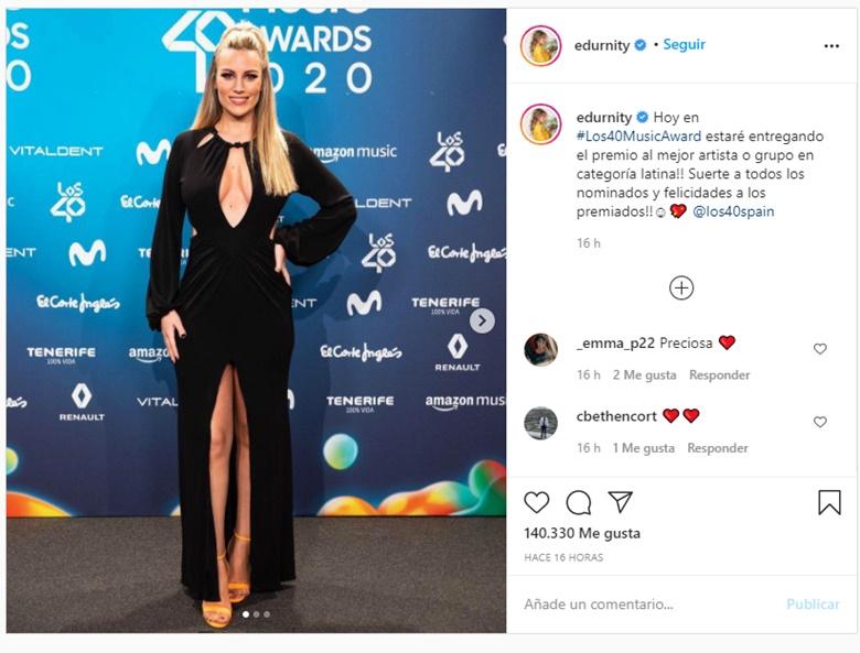 Mensaje en Instagram de Edurne Mensaje en Instagram de Edurne