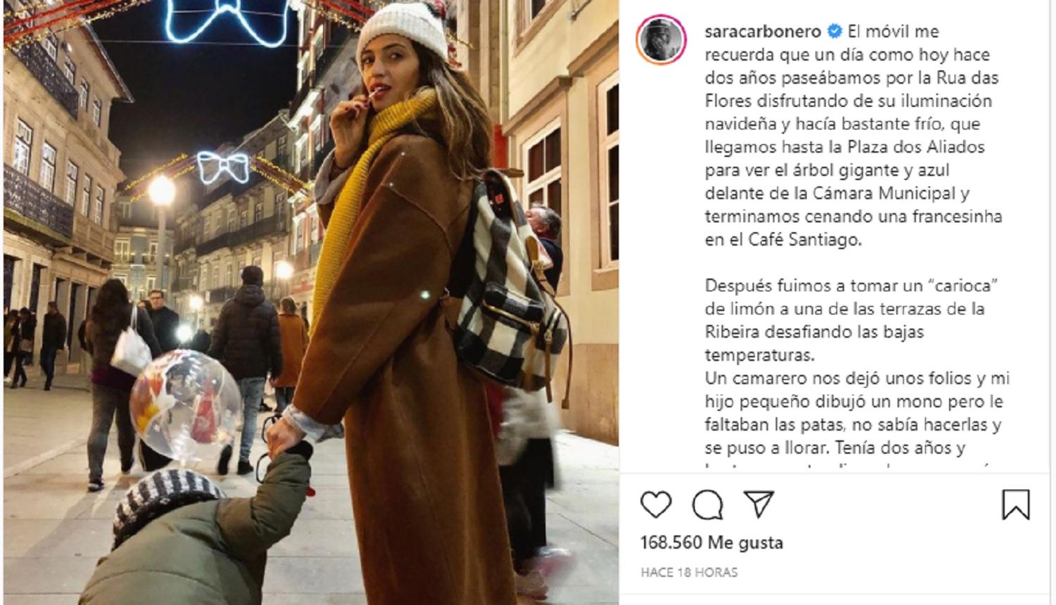 Sara Carbonero y su hijo Lucas. Fuente: Instagram.