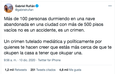 Comentario Gabriel Rufián sobre incendio en Badalona