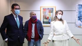 El presidente de CEOE, Antonio Garamendi (izquierda); el líder de UGT, Pepe Álvarez; y la ministra de Trabajo, Yolanda Díaz. Fuente: Europa Press.