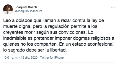 Joaquim Bosch sobre Eutanasia