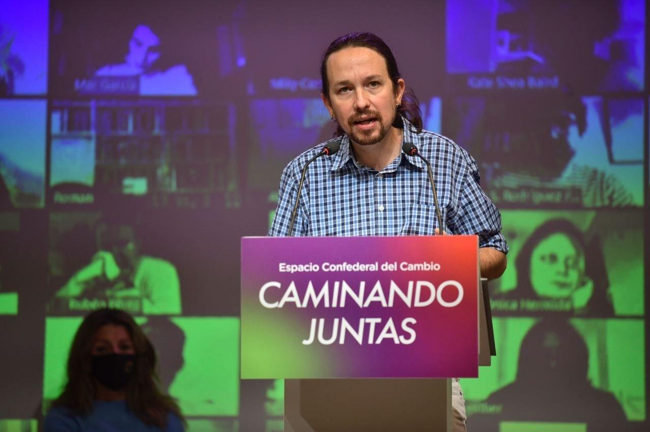 Pablo Iglesias interviene en el Consejo Confederal de Unidas Podemos.