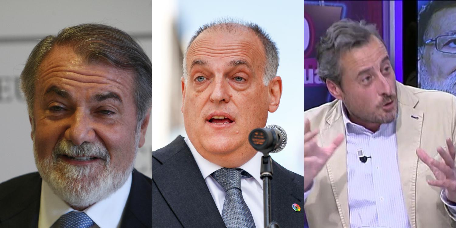 De izquierda a derecha: Jaime Mayor Oreja, Javier Tebas y Kiko Méndez Monasterio. Fuente: elaboración propia.