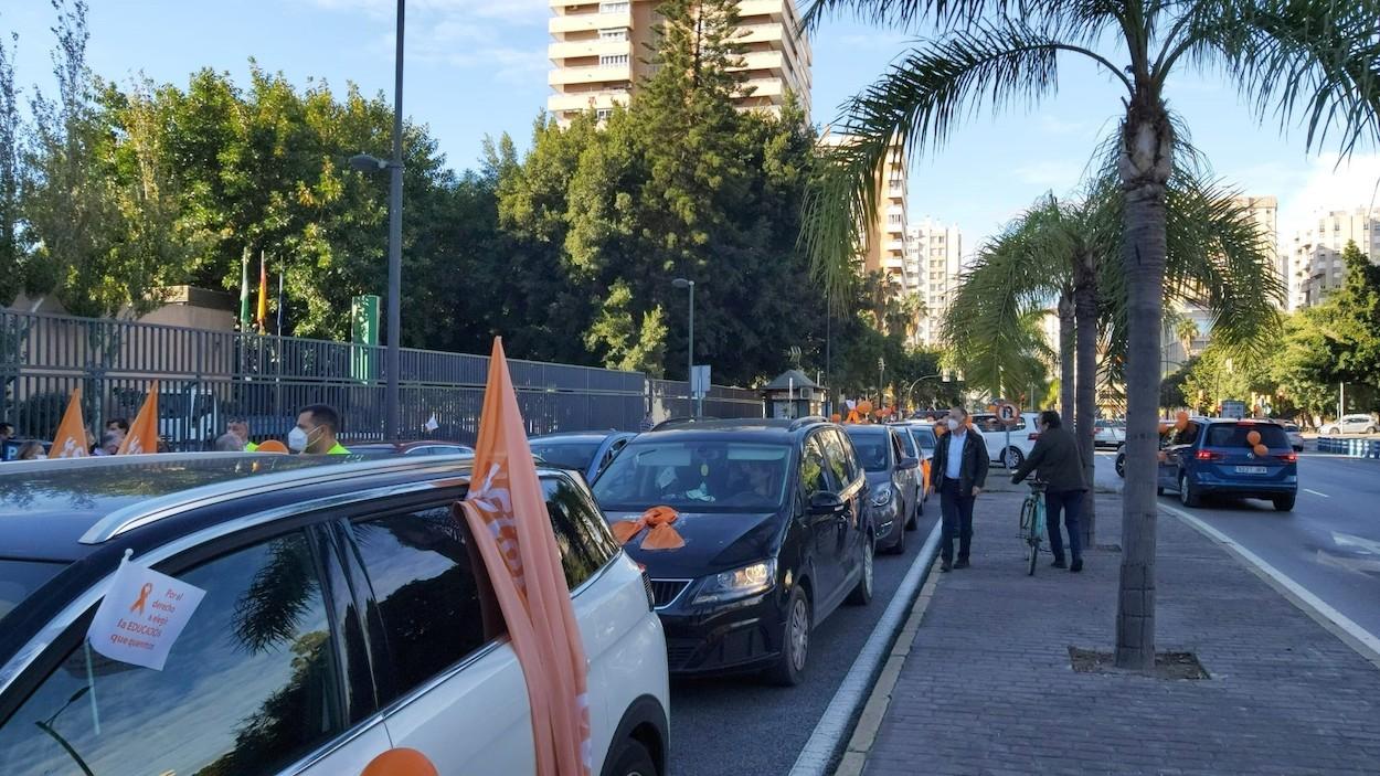 Manifestación en Málaga contra la 'Ley Celaá'.