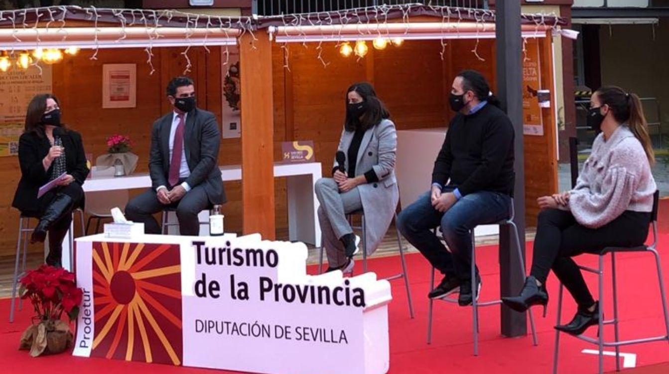 Un momento de la Mesa Redonda sobre 'Emprendimiento joven en tiempos de coronavirus', organizada por ElPlural en Sevilla, en el marco de la I Feria de la Joven Empresa Sevillana, organizada por Prodetur