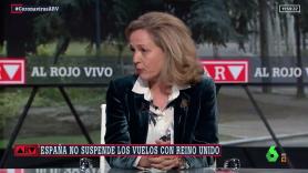 La vicepresidenta económica Nadia Calviño en una entrevista en Al Rojo Vivo (LaSexta)