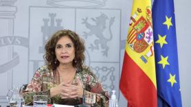 La ministra portavoz, María Jesús Montero, en la rueda de prensa posterior al Consejo de Ministros. Europa Press