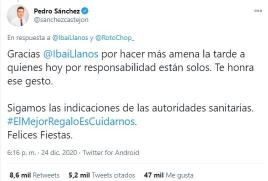 pedro sanchez responde a ibai llanos