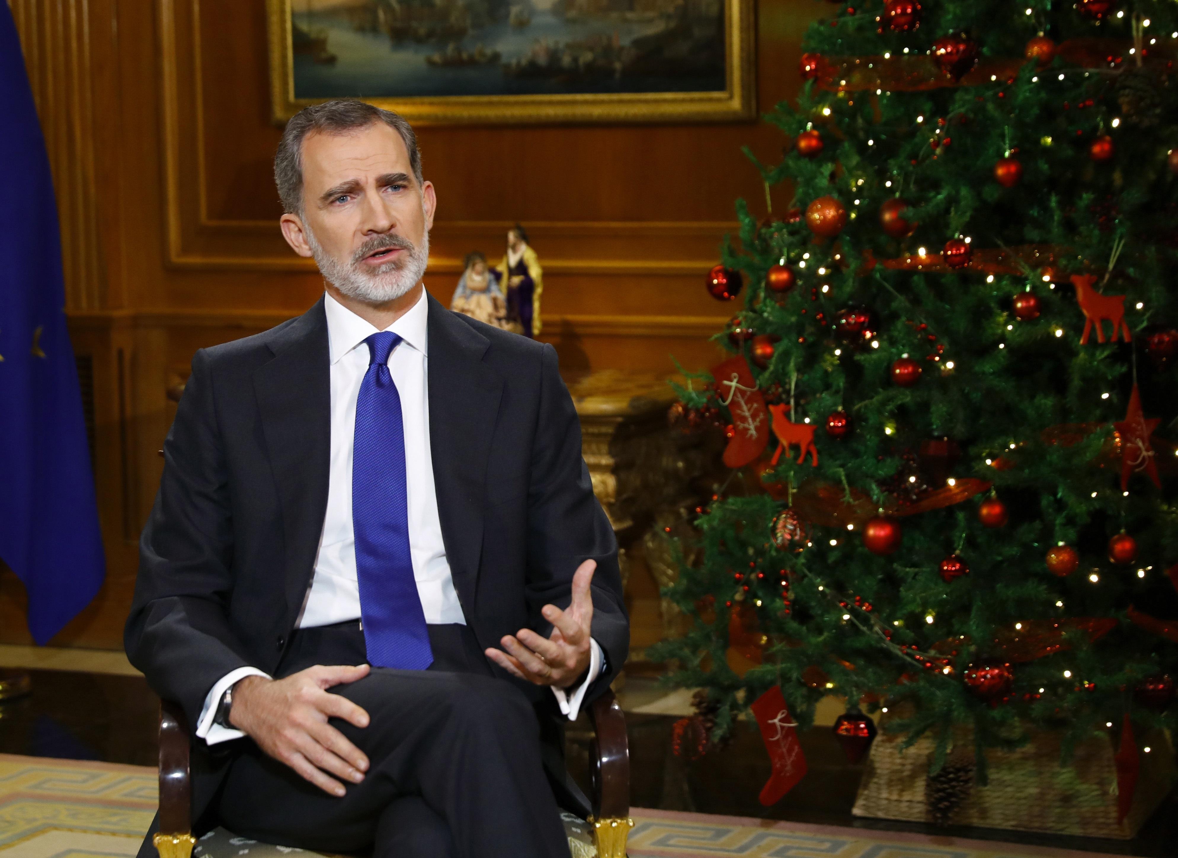 Imagen de Felipe VI en el discurso de Navidad de 2020