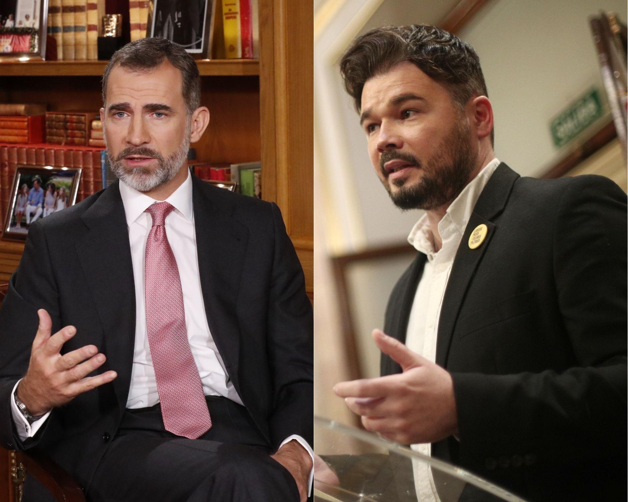 El Rey Felipe VI y Gabriel Rufián.