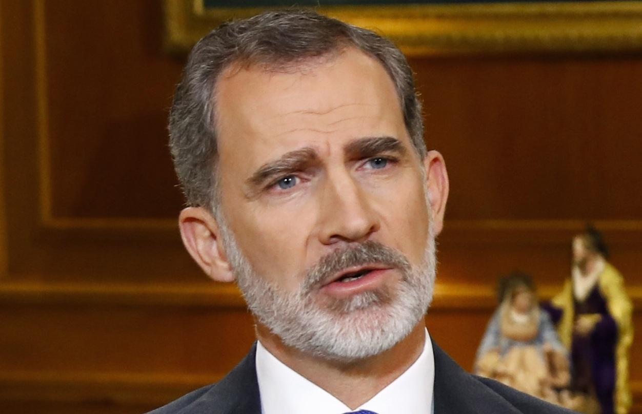 El Rey Felipe VI da su discurso de Nochebuena en el Palacio de la Zarzuela.