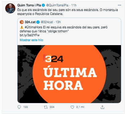 Torra sobre Felipe VI