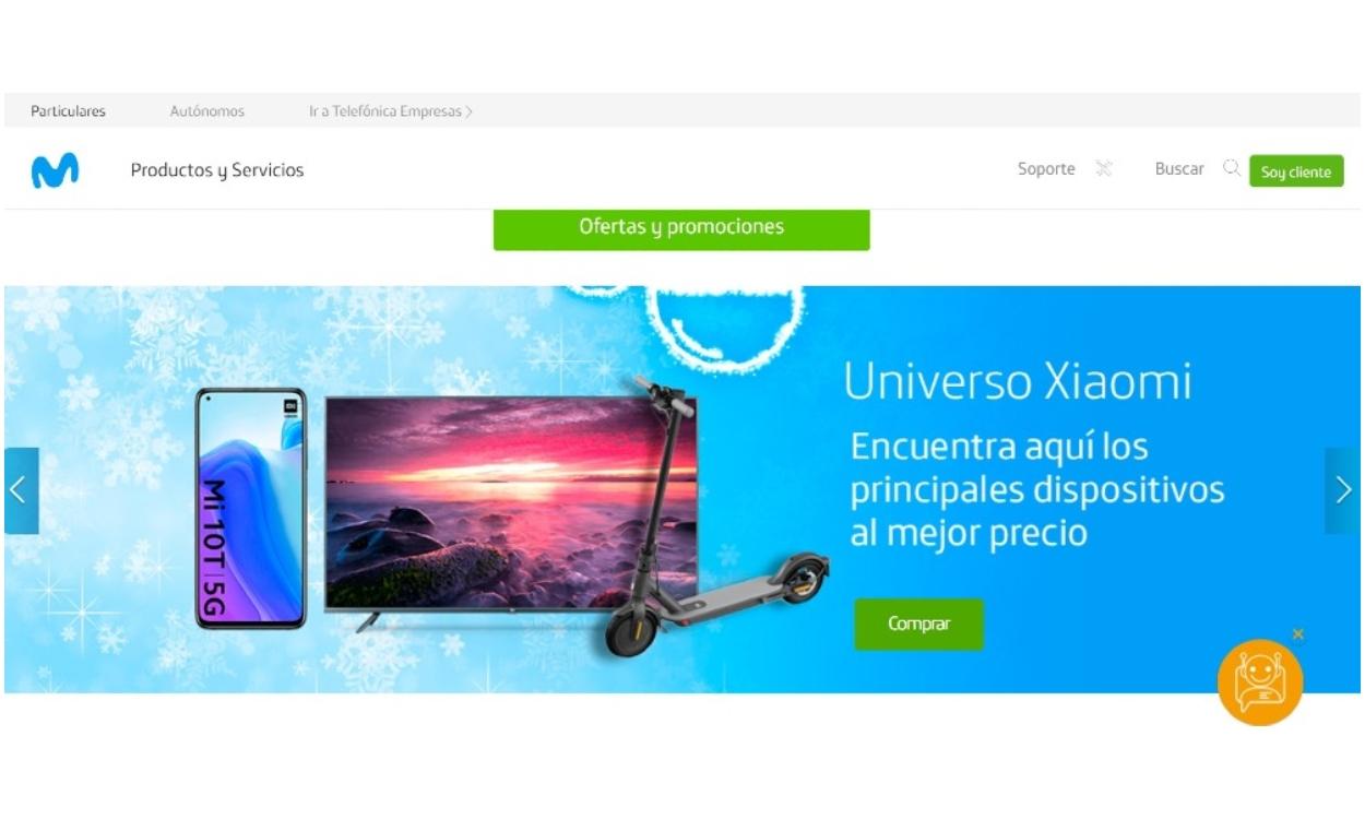Universo Xiaomi en la página web de Movistar
