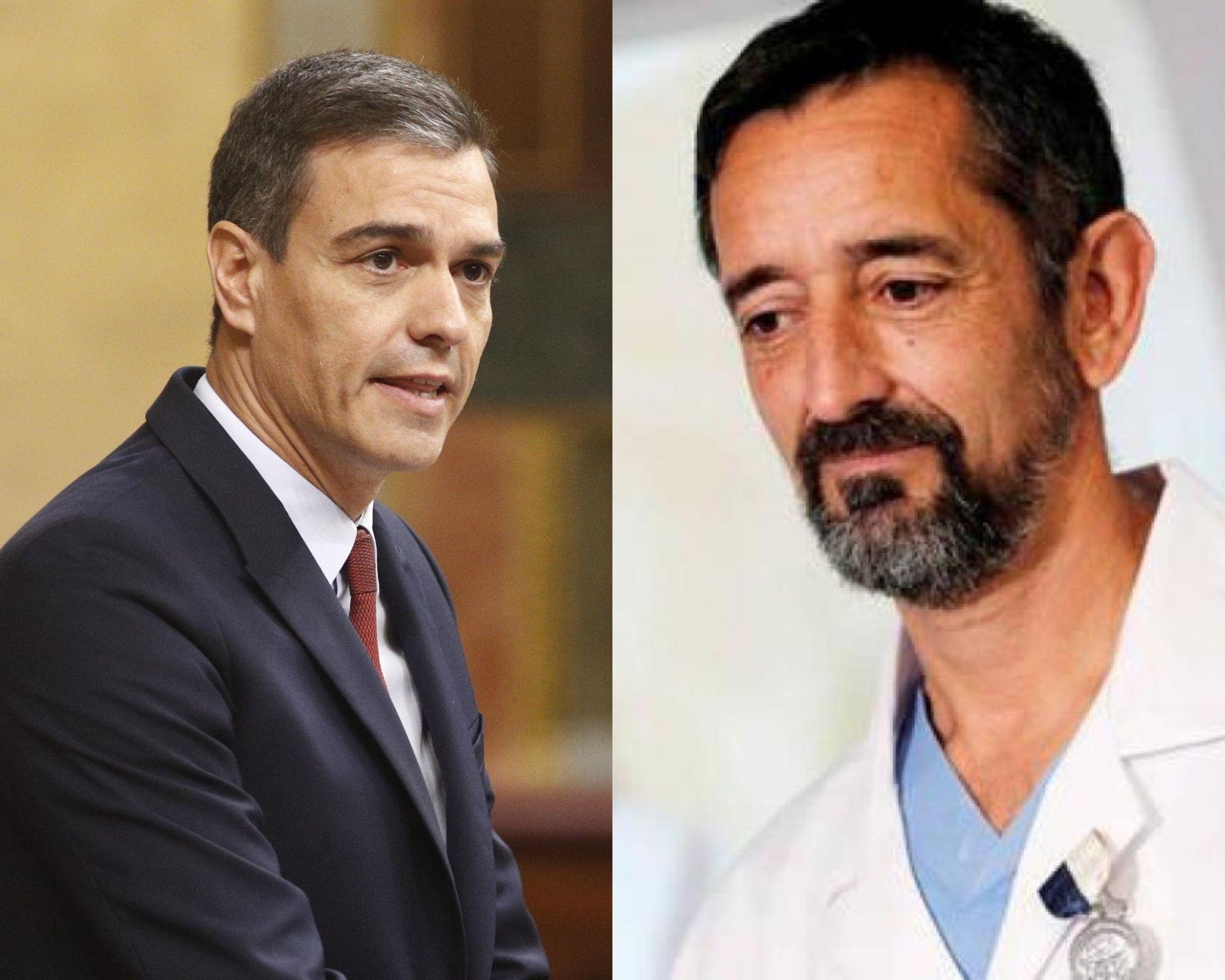Pedro Sánchez y el doctor Pedro Cavadas.