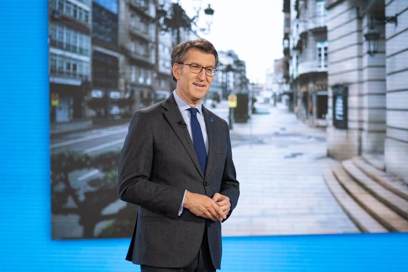 Momento del discurso de hoy de Feijóo con motivo del Fin de Año (Foto: Xunta)