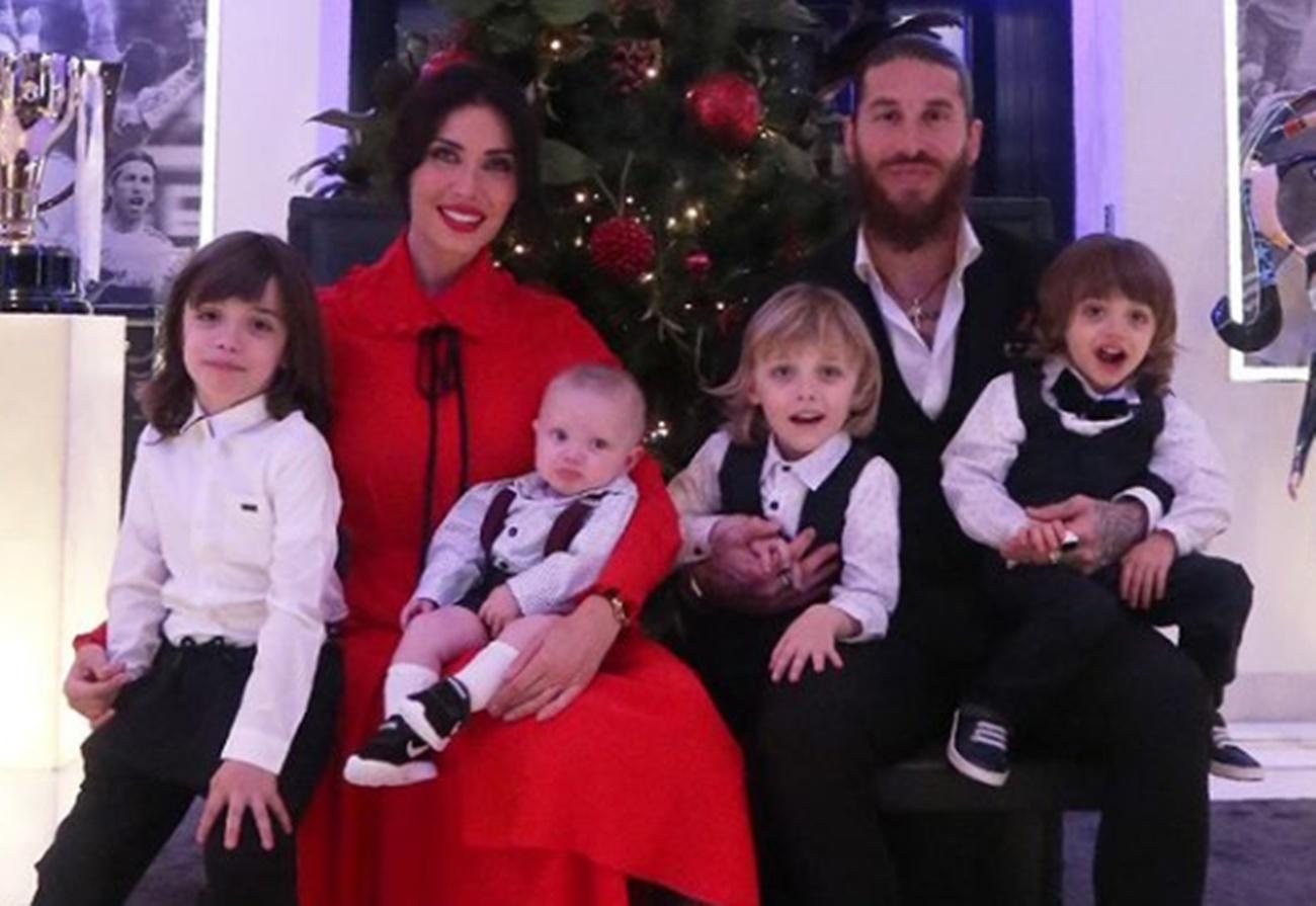 Pilar Rubio y Sergio Ramos junto a sus hijos