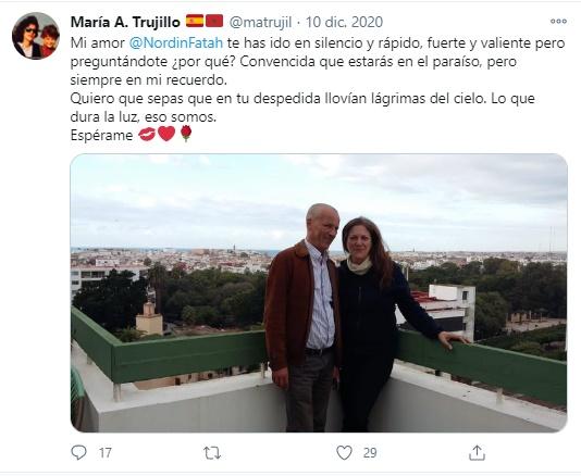 Mensaje de Twitter de María Antonia Trujillo