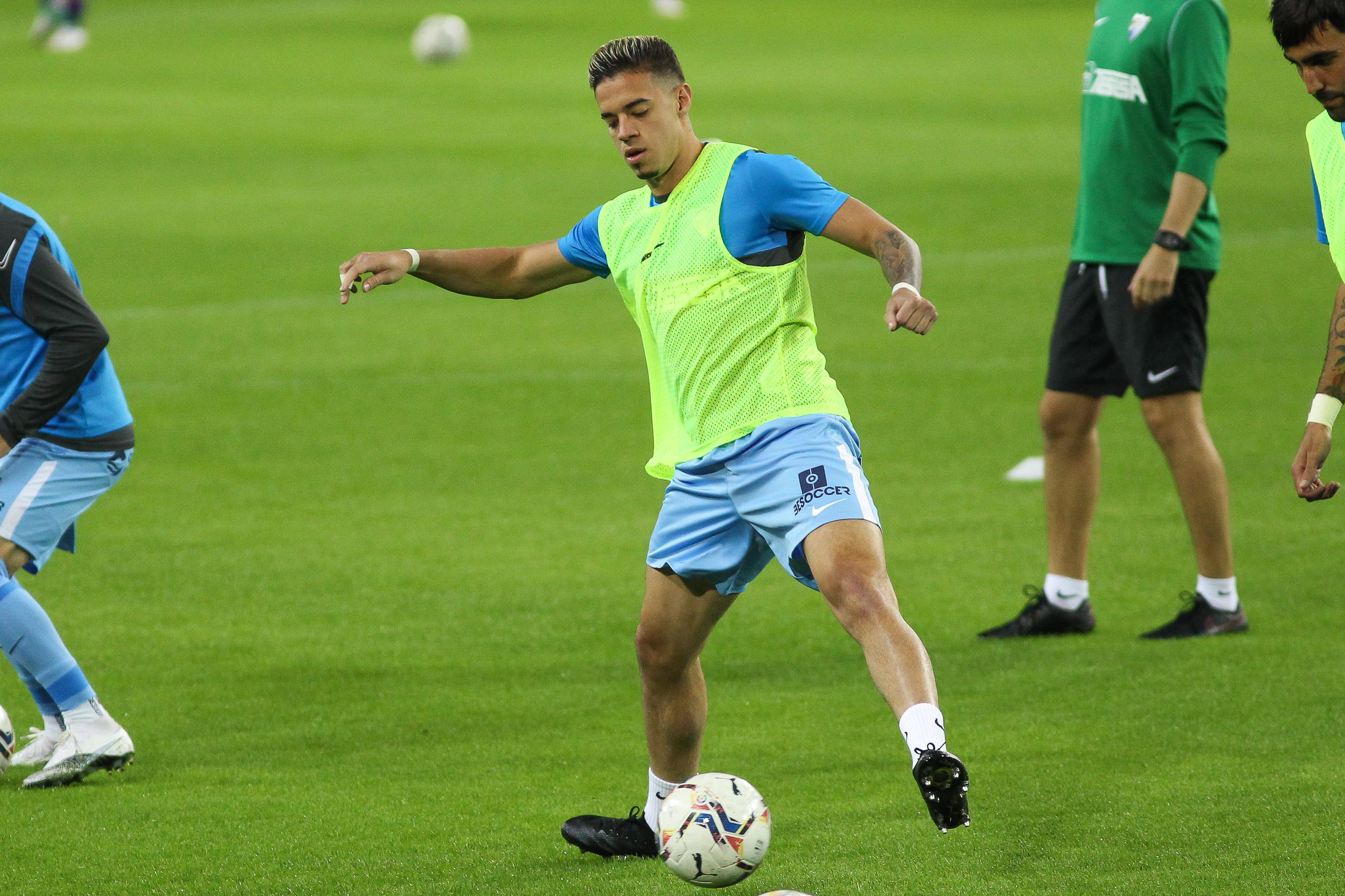 Josua Mejías durante un partido con el Málaga. Fuente: Europa Press.