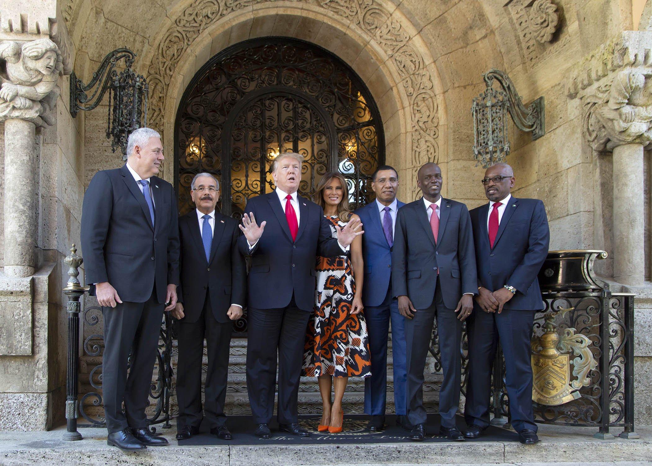 Los Trump en una de las reuniones con mandatarios celebradas en el club de Palm Beach, Mar-a-Lago / EP