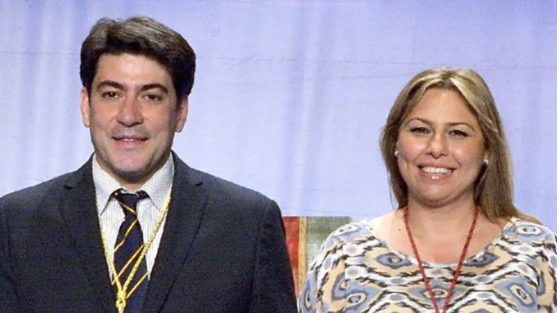 Silvia Cruz con el exalcalde de Alcorcón, David Pérez. Ayto. Alcorcón
