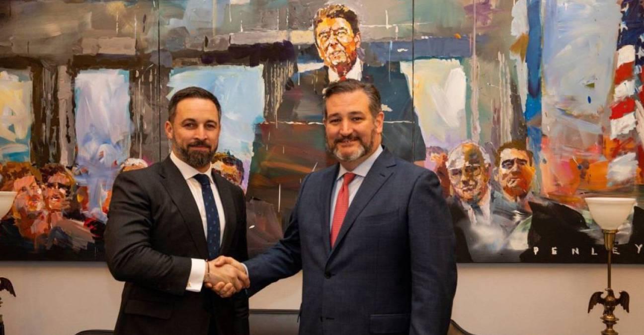 Santiago Abascal y Ted Cruz en marzo de 2020. Twitter