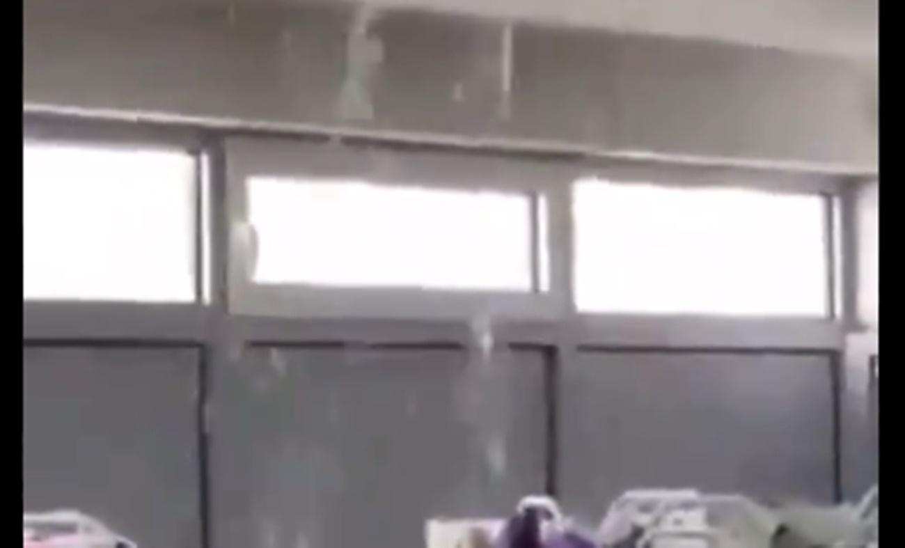 Captura de pantalla del vídeo que se ha hecho viral de inundaciones en un hospital