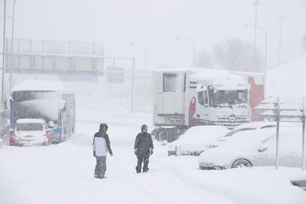 Camiones retenidos en Zaragoza