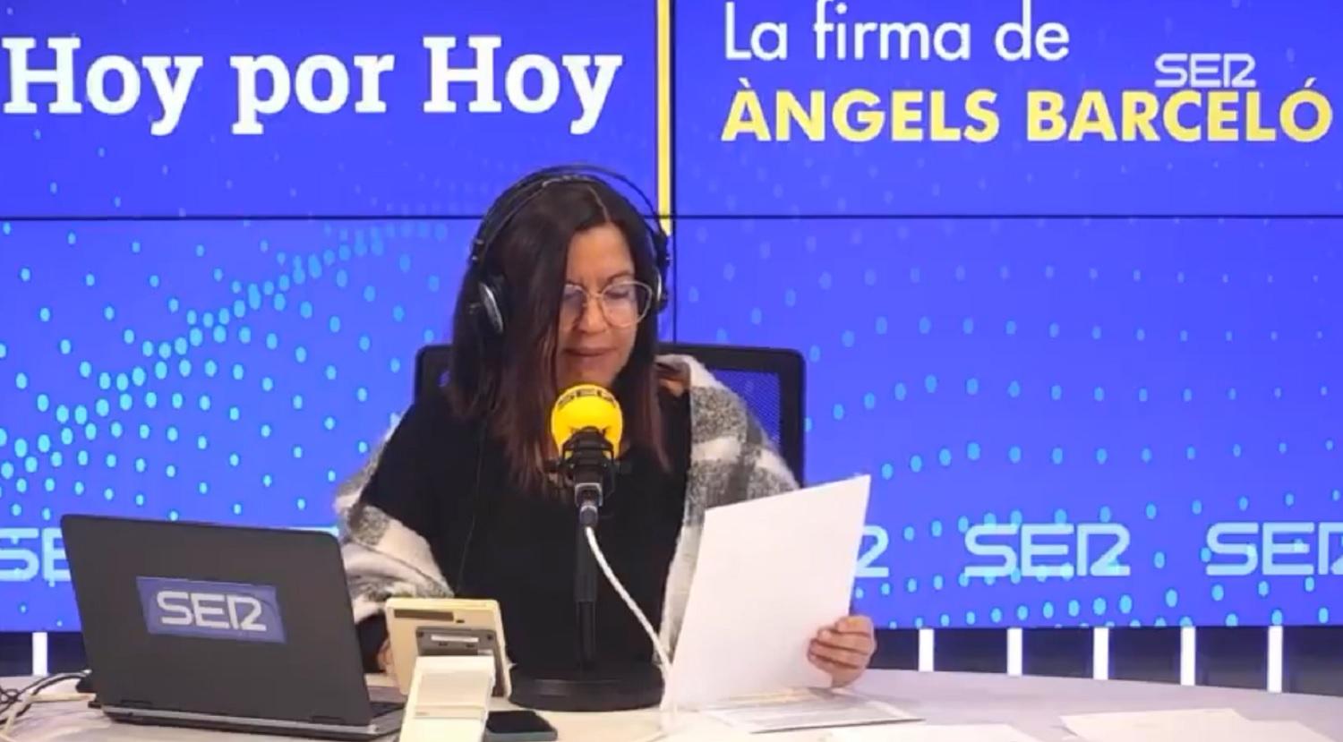La presentadora de 'Hoy por hoy', Àngels Barceló. Fuente: Cadena Ser.