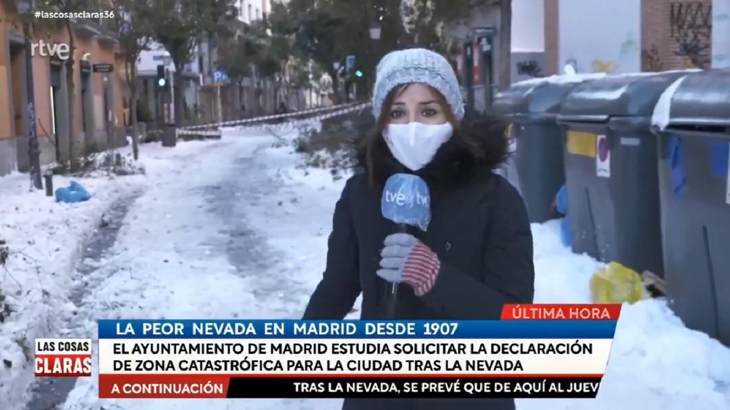 VÍDEO: El tremendo susto de una reportera alertando sobre los desprendimientos de nieve