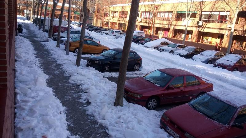 La nieve cubre las calles del distrito de Vallecas. Fuente: PSOE