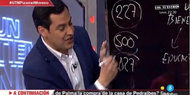 Moreno Bonilla en el momento de hacer la suma. 