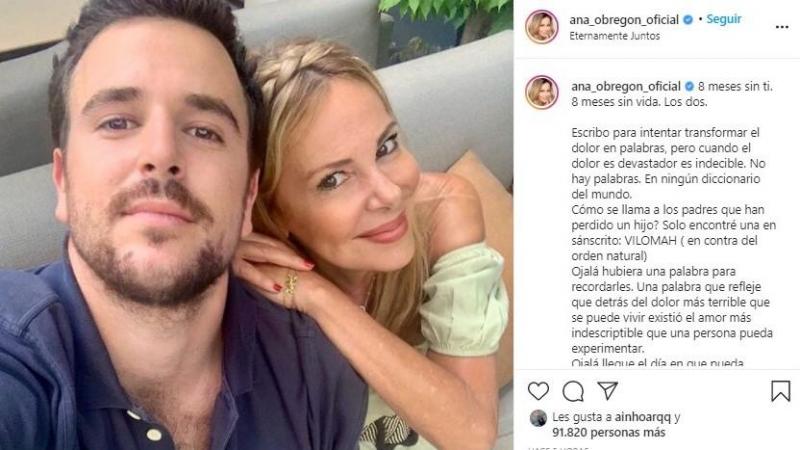 Ana Obregón, ocho meses después de la muerte de su hijo en Instagram
