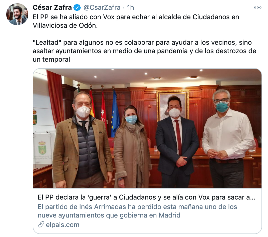 Tuit de César Zafra