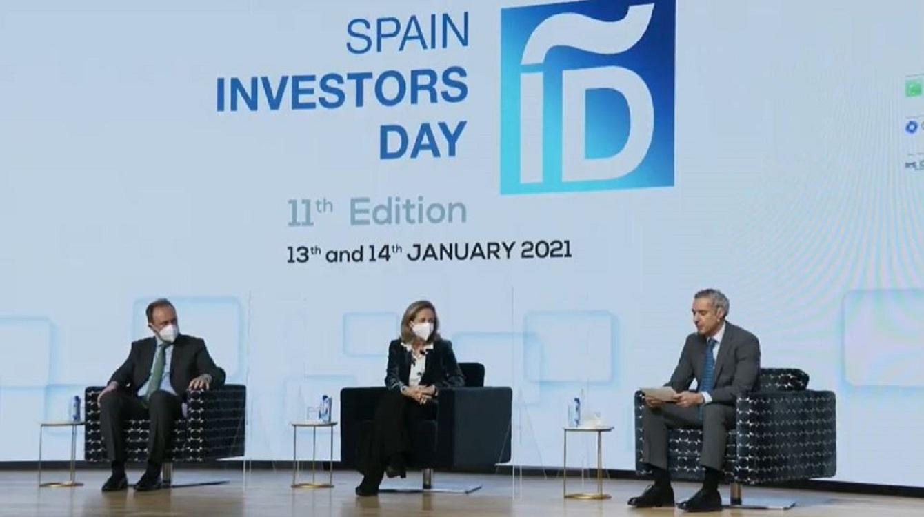 La vicepresidenta económica Nadia Calviño en el Spain Investors Day. Europa Press