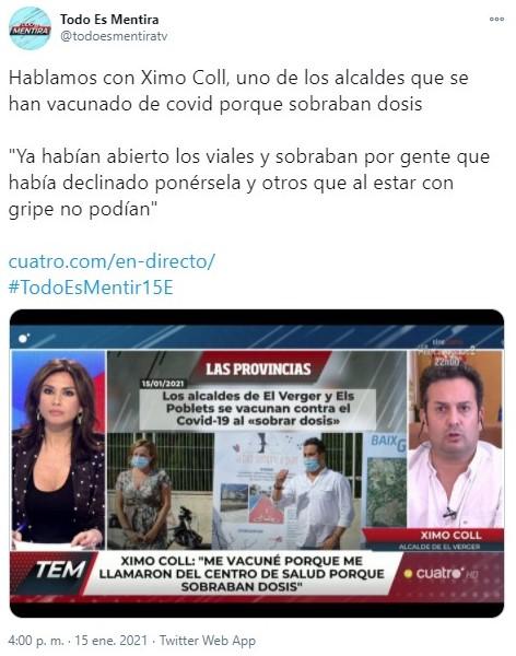 Todo es Mentira entrevista a uno de los alcaldes vacunados